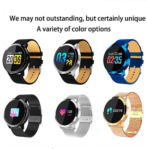 New Q8 OLED Bluetooth Smart Watch Stainless Steel Waterproof Wearable Device Smartwatch Wristwatch Men Women Fitness Tracker VS DZ09 Z60 Y1