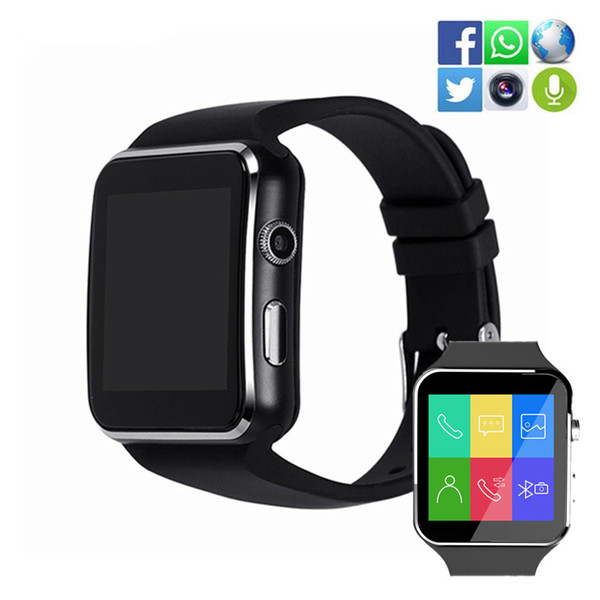 X6 Bluetooth Smart Watches Sport Passometer Smartwatch With Camera Support SIM Card Whatsapp Facebook Wristwatch For Android Phone Watch