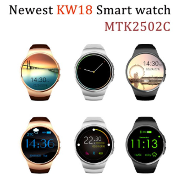 2017 Hot Bluetooth Smart Watch Phone KW18 Sim And TF Card Heart Rate Reloj Smartwatch Wearable App For IOS Android mp3