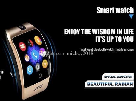 2019 Bluetooth Smart Watch Q18 Mini Camera smart wristband For Iphone 8 X Android Samsung Smart Phones GSM SIM Card Touch Screen Fast Ship