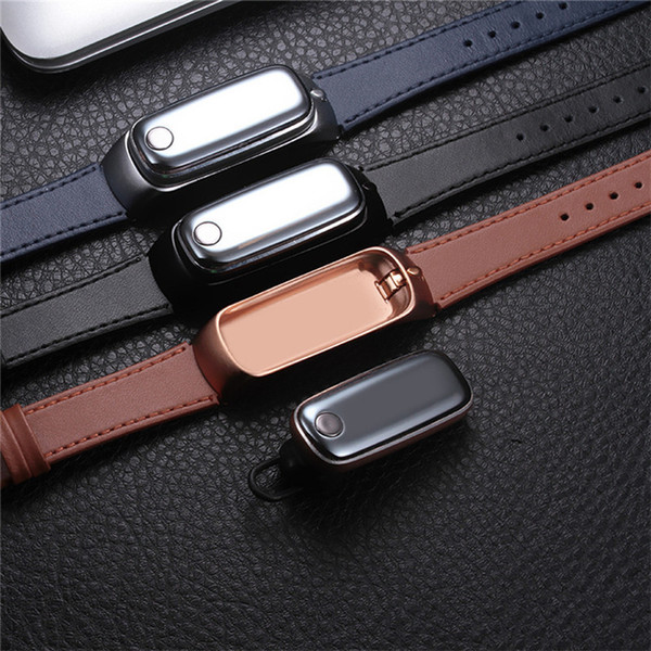 Genuine leather Smart Sport Watch M6 with Detachable bluetooth Headset pulsometer Sleep monitor Bracelet Phone for Android/IOS
