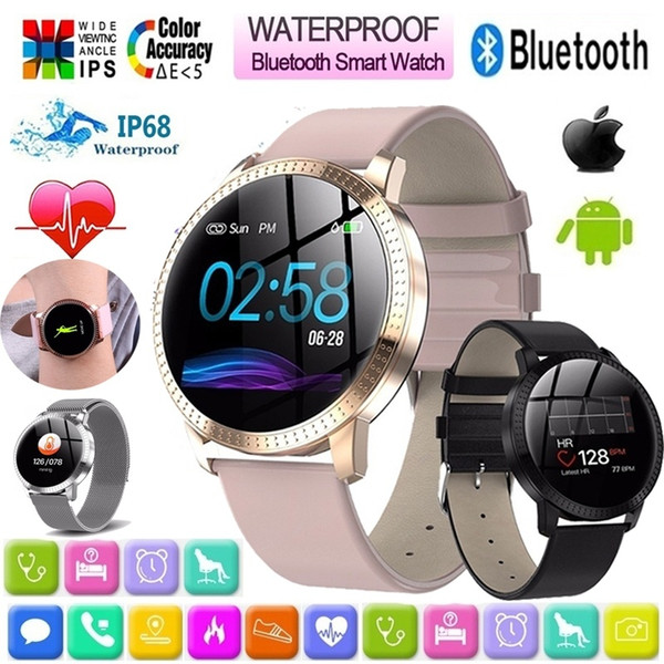 FANTEMO Smart Watch Waterproof IP67 1.22 Inch Blood Pressure Monitoring Metal Starp Multi Sport Modes for iOS Android Phone