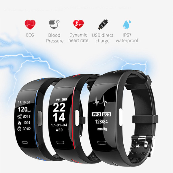 FANTEMO Smart Wristband ECG+PPG Blood Pressure Heart Rate Pulse Meter Watch Sport Bracelet Fitness Tracker Band