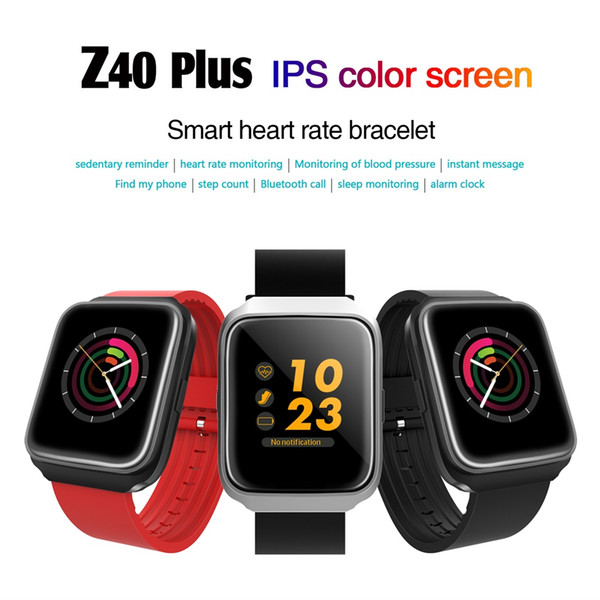 Smart Watch Z40plus Heart Rate Blood Pressure Sleep Fitness Tracker Smart Wristwatch Running Sport Camera Call Bracelet