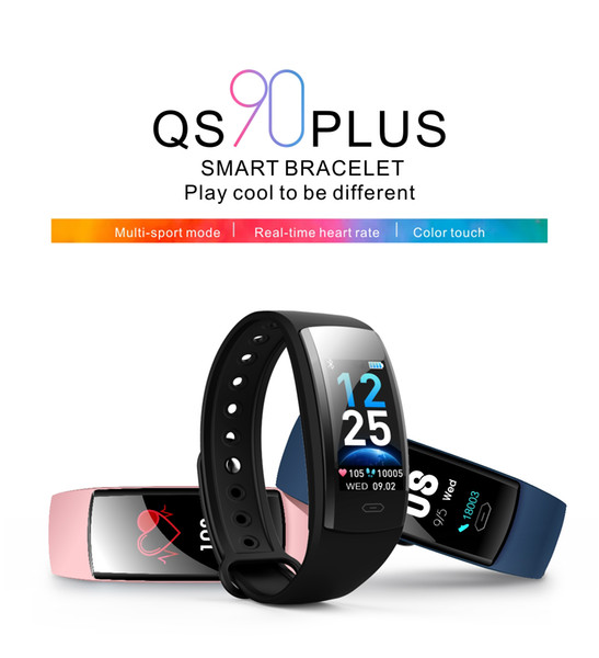 QS90 Plus IP67 Waterproof Smart Wristbands Blood Pressure Heart Rate Monitor Bluetooth 4.2 Sport Smart Bracelet for Android&iOS smart phone