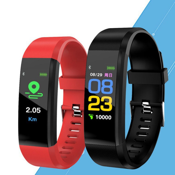 ID115 PLUS Color Screen Smart Bracelet Sports Pedometer Watch Fitness Running Walking Tracker Heart Rate Pedometer Wristband