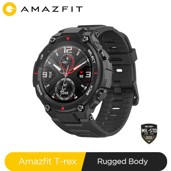 2020 CES Amazfit T-rex Smartwatch 5ATM 14 Sports Modes Smart Watch GPS/GLONASS MIL-STD for Xiaomi iOS Android