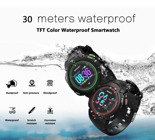 Bluetooth 4.0 F13 Smart watch Multi Sport mode Second-generation dynamic heart rate monitoring 30meters IP68 Waterproof