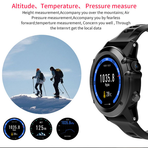 BT4.0 Heart Rate Monitor H1Thermometer Altitude 500W Camera MTK6572 dual core CPU 4GB+512MB Memory Smart Watch 3G WIFI