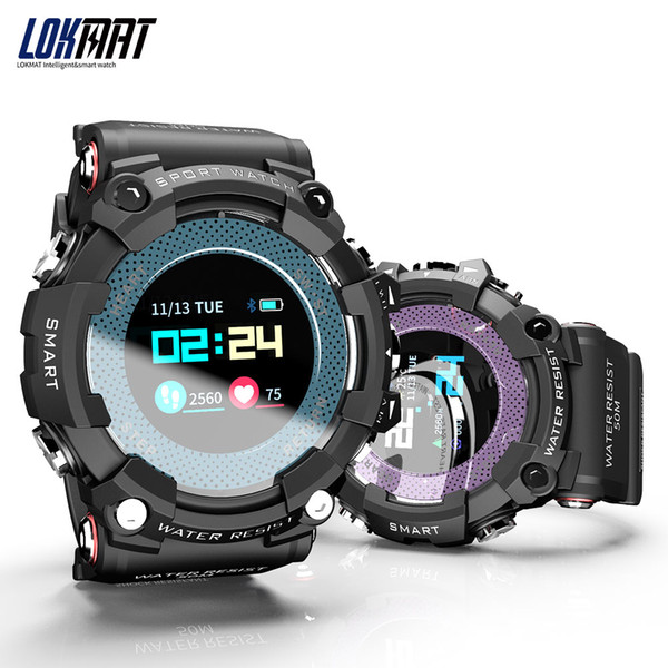 LOKMAT smart watch Bluetooth IP68 waterproof wearable device heart rate meter step outdoor sports color smart bracelet for Android ios