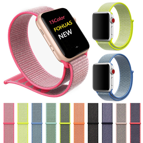 For Apple Watch iWatch Band 42mm 38mm Nylon Soft Breathable Sport Loop Adjustable Closure Wrist Strap for Apple Watch 3 2 1