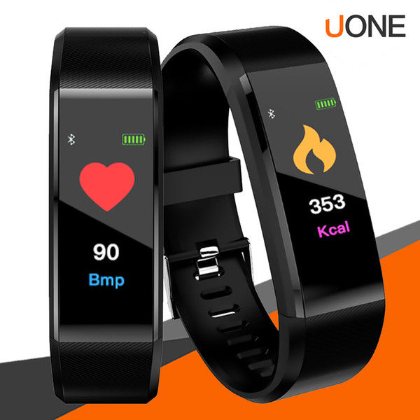 Original Color LCD Screen ID115 Plus Smart Bracelet Fitness Tracker Pedometer Watch Band Heart Rate Blood Pressure Monitor Smart Wristband