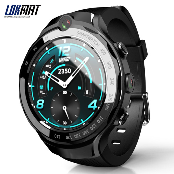 LOKMAT Men Heart Rate Smartwatch Double Camera 4G Wristwatch Support GPS WIFI Smart Watch