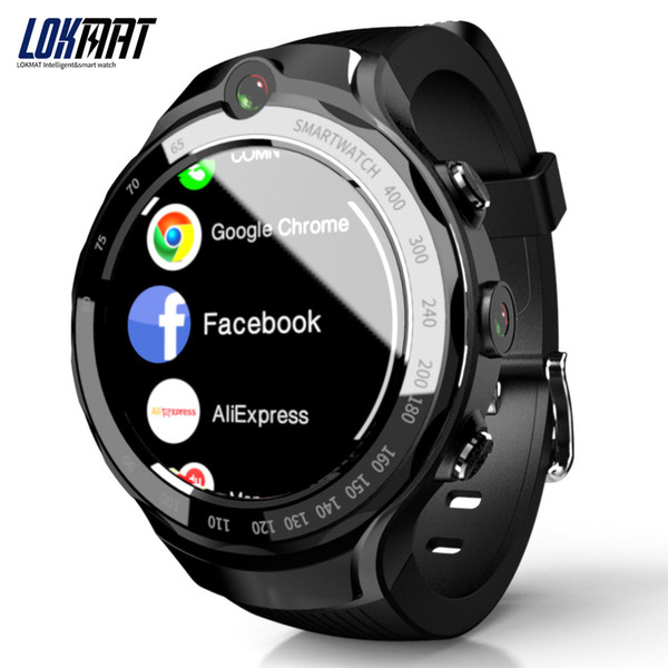 LOKMAT 2019 New Arrival Android Smart Watch 4G Sport Watch With GPS Dual Camera WIFI Heart Rate Monitor Sim Card Smart Watch