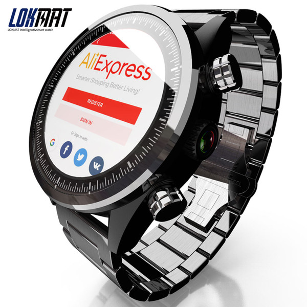 LOKMAT Smart Watch GPS Bluetooth WiFi SmartWatch Heart Rate with Camera IP67 Waterproof Watch Android 7.1 Smartwatch