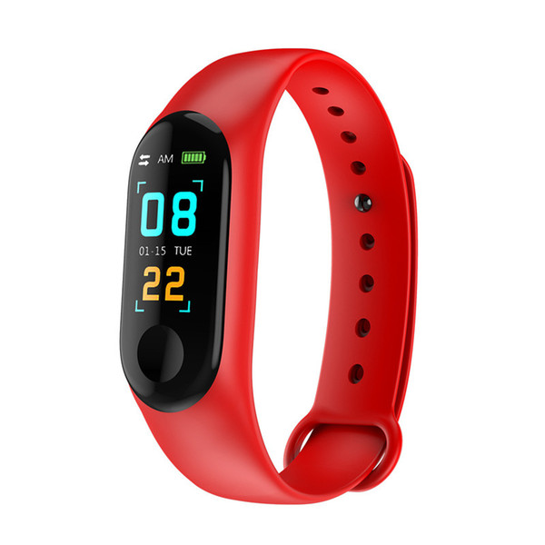 M3plus Color screen smart bracelet heart rate bluetooth sports information push bracelet smart watches for i7/8/9s IOS Android with Retail