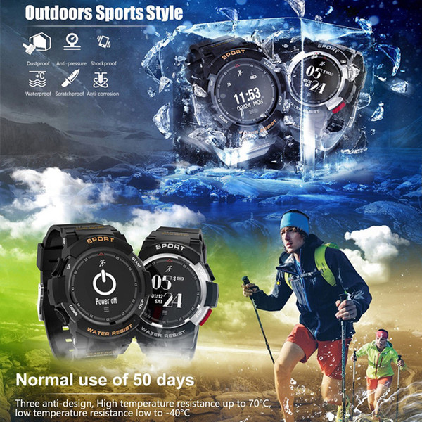 NO.1 F6 Smartwatch IP68 Waterproof Smart Watch Dynamic Heart Rate Monitor Wristwatch Round Support Firmware Upgrade Scratchproof