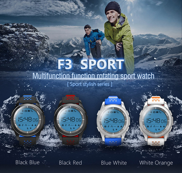 NO.1 F3 Sports Smartwatch Bluetooth IP68 Professional Waterproof Swimming Watch Pedometer Outdoor Wristwatch for Android IOS