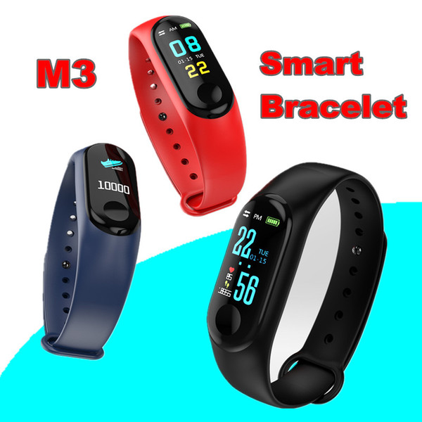 M3 Waterproof Health Activity Fitness Tracker Color Screen Sport Smart Watch with Heart Rate Blood Pressure Sleep Monitor pk XIAOMI fitbit