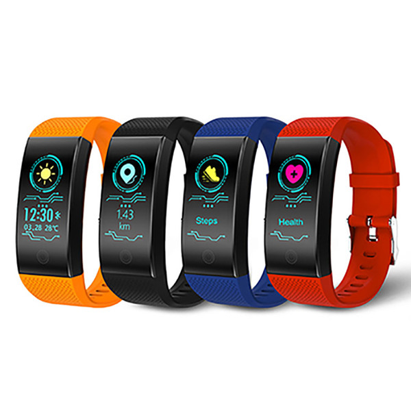 QW18 Smart Bracelet Heart Rate Monitor IP68 Waterproof Color Screen Fitness Tracker Band Bluetooth 4.0 Sports Wristband With Retail Package