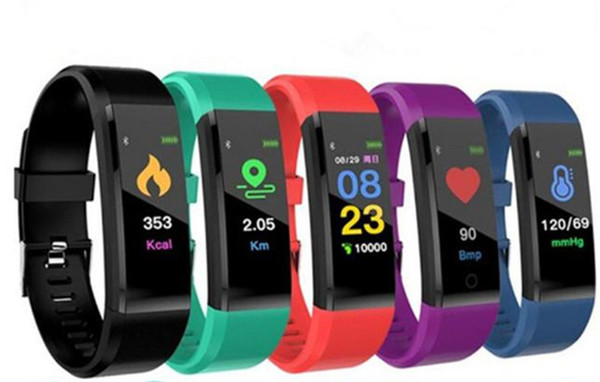 For apple Color Screen ID115 Plus Smart Bracelet Fitness Tracker Pedometer Watch Band Heart Rate Blood Pressure Monitor Smart Wristband