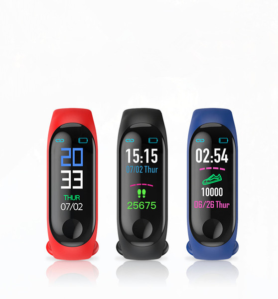 M3 Fitness Smart Bracelet Blood Pressure & Heart Rate Monitor Colorful Touch Screen Smart Band M3S Wristband Step Counter M3C