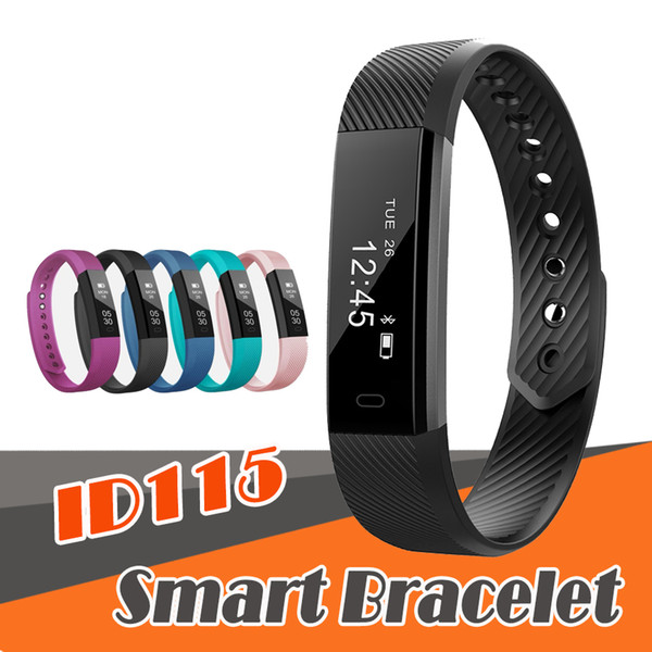 ID 115 smart bracelet fitness tracker step counter activity monitor with alarm clock vibrate wrist band iOS Android phone