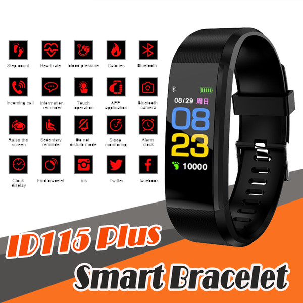 ID115Plus Smart Wristband Bluetooth Heart Rate Monitor Fitness ID115 Plus Smart Bracelet For Android IOS Xiaomi Huawei Phone