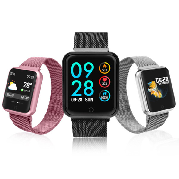 P68 Smart Watch Blood Pressure Oxygen Heart Rate Monitor Watch Steps Calories Mileage Tracker Smartwatch IP68 Waterproof DHL