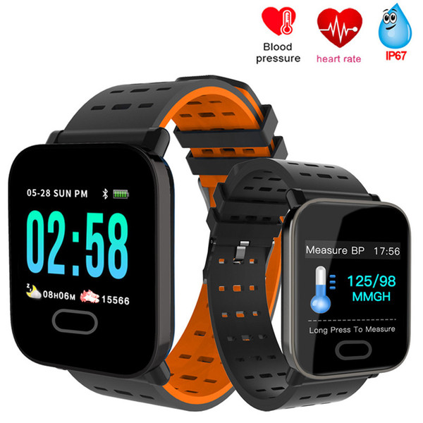 2019 A6 fitbit Sport Smart Band Blood Pressure Smart Bracelet Heart Rate Monitor Calorie Tracker IP67 Waterproof Wristband Watch