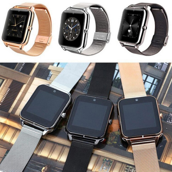 Bluetooth Smart Watchs Phone Z60 Smart watch Stainless Steel Support SIM TF Card GT08 GT09 DZ09 Smartwatch for IOS Android