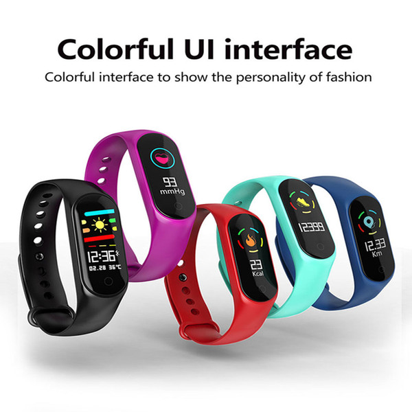 M3S Smart Bracelet Color Screen Waterproof Fitness Tracker Blood Pressure Heart Rate Monitor Smart watch for Android IOS Phone