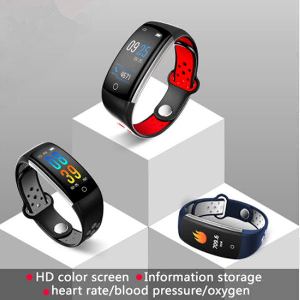 Q6 Smart Bracelet Heart Rate blood oxygen monitoring fitness wristband Message Call Reminder IP68 Waterproof Remote Camera