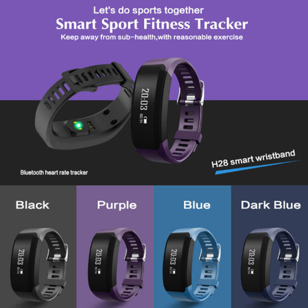 Smart Bracelet Fitness H28 Bluetooth Wristband Heart Rate Monitor Call Reminder Touch OLED Screen Band PK MI BAND 2 FIT BIT