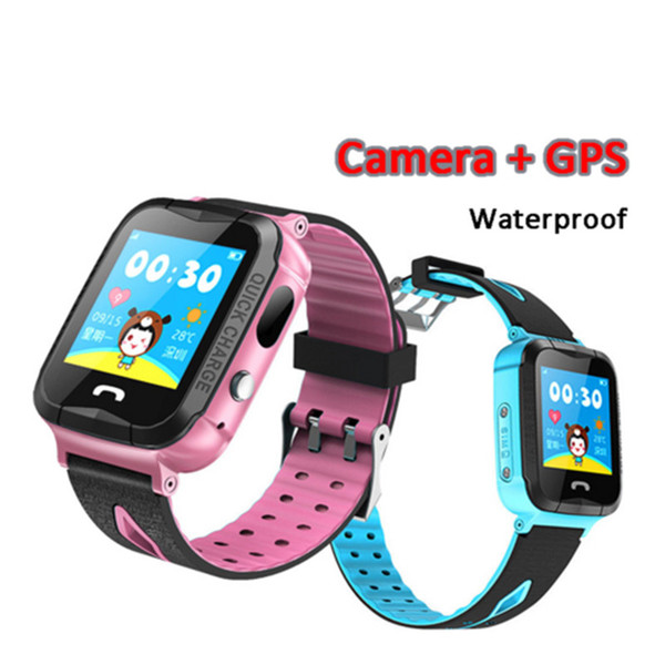 IP67 Waterproof V6G Smart Watch GPS Tracker Monitor SOS Call with Camera Lighting Baby Swimming Smartwatch for Kids Child free