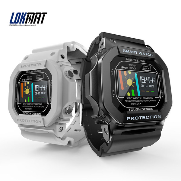 LOKMAT Bluetooth Smart Watch Women Men IP68 Waterproof Color Touch Screen Heart Rate Monitor digital SmartWatch For Android ios