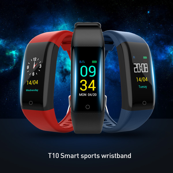 Smart bracelet sports bracelet T10 heart rate fitness IP68 waterproof bracelet for Android&IOS PK ID115 B05 xiaomi3 smart watch