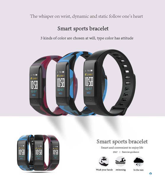 V7 plus Smart Wristband Electronics Bracelet Color LCD Watch Activity APP Fitness Tracker Blood Pressure Heart Rate IP67 Waterproof