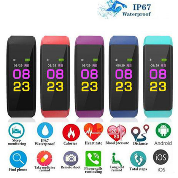 115 Plus Waterproof Smart Bracelet Sport Smart Watch Heart Rate Fitness Tracker Smart Wristbands For Android IOS SmartBand