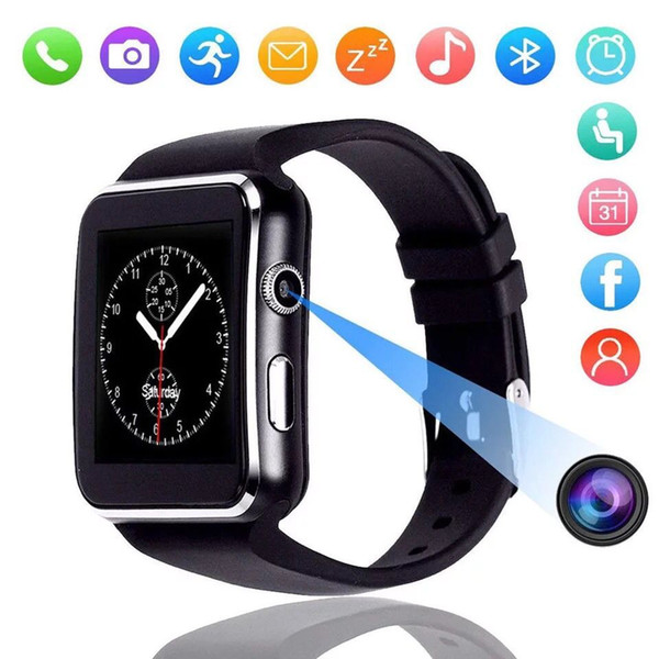 2018 Hot sale Smartwatch Curved Screen X6 Smart watch bracelet Phone with SIM TF Card Slot with Camera for Samsung android smartwatch