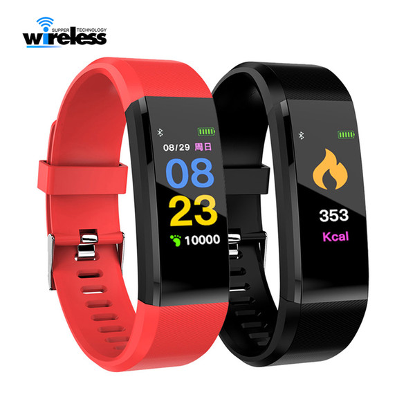 Smart Bracelet ID115 Plus Sport Bluetooth Wristband Heart Rate Blood Pressure Monitor Watch Activity Fitness Tracker Smart Band