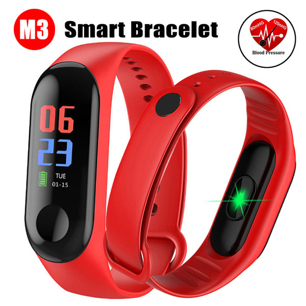 M3 Fitness Bracelet Blood Pressure Outdoor IPS Screen Heart Rate Monitor Life Waterproof Smart M3 Wristbands PK Mi Band 3 apple watch