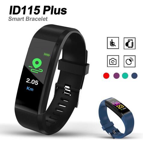 LCD Screen ID115 Plus Smart Bracelet Fitness Tracker Pedometer Watch Band Heart Rate Blood Pressure Monitor Smart Wristband retail boxes