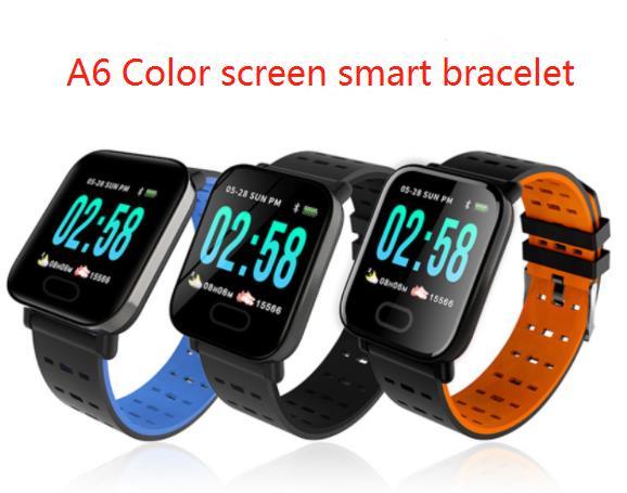 A6 Bluetooth Wearable Waterproof smart bracelet Home Use Passometer Blood Oxygen&Pressure Heart Rate MSM for IOS-Apple Android 50 Packs