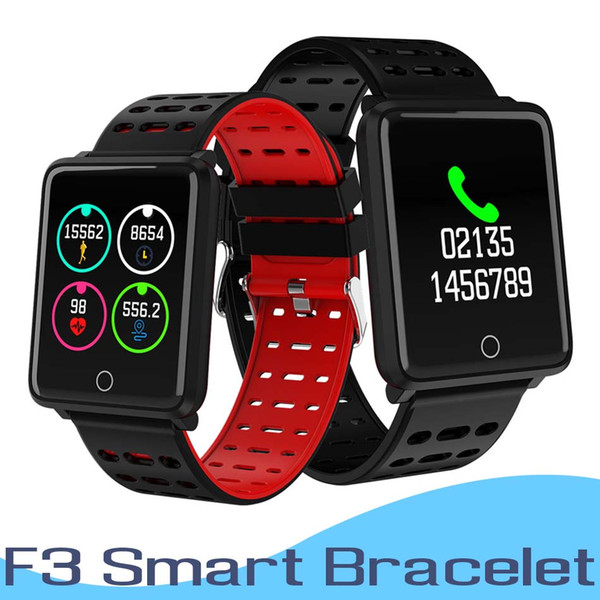 F3 Smart Bracelet Color Screen Heart Rate Blood Pressure Monitoring Fitness Tracker IP68 Waterproof Health Smart Wristband For IOS Android