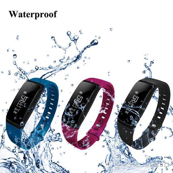 Smart Bracelets Fitness Tracker Step Counter Activity Monitor Band Alarm Clock Vibration Wristband for iphone Android phone V07