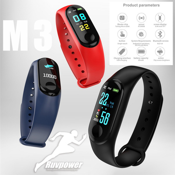 Top selling M3 plus Smart Band bluetooth Bracelet Heart Rate Watch Activity Fitness Smart Tracker PK fitbit XIAOMI apple watch