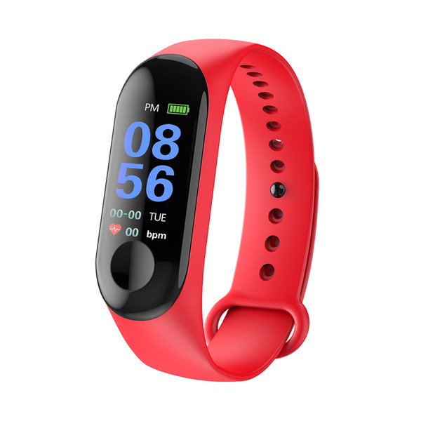 1pcs Fitness Smart Bracelet for Xiaomi M3 Smart Watch IP67 Waterproof Wristband Heart Rate Sleeping Monitoring Pedometer for IOS and Android