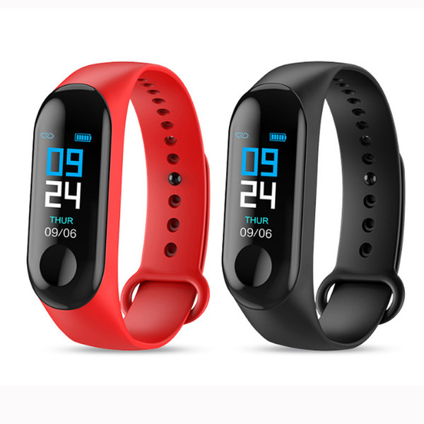 M3 Fitness Smart Bracelet IP67 waterproof Heart Rate Monitor Sleep monitoring smartwatch PK Mi Band Wristbands Detachable