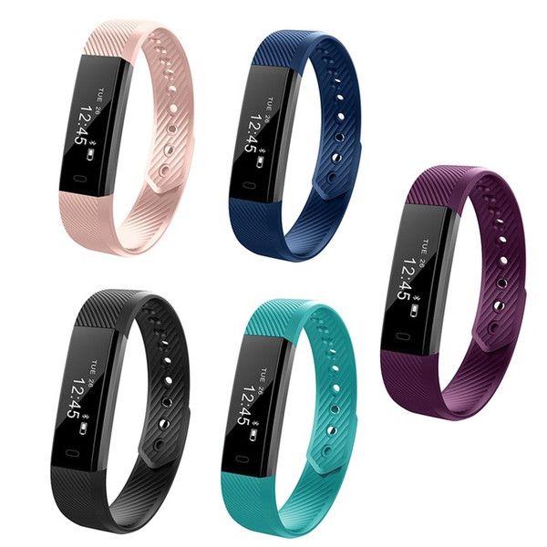 Hot ID115 Smart Bracelets Fitness Tracker Step Counter Activity Monitor Band Alarm Clock Vibration Heart rate monitoring Wristband free dhl